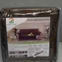 U-NICE HOME Reversible Sofa Cover Washable Couch Cover for Dogs Friendly with Elastic Straps Water Repellent Furniture Protector for 3 Cushion Couch (Sofa, Coffee/Beige)