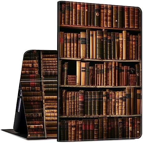 Case for Amazon Kindle Fire HD 8 Tablet (6th/7th/8th Generation, 2016/2017/2018 Release) PU Leather Slim Lightweight Shockproof Smart Stand Cover with Auto Wake/Sleep, Library Bookshelf