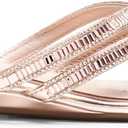 DREAM PAIRS Women's Fashion Rhinestones Design Slides Sandals Dress Daily Flat Sandals for Summer US:10