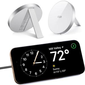 ESR for Magsafe Charger, Wireless Charger Kickstand, Charging Pad for iPhone 16/15/14/13/12 Series and AirPods 4/3/Pro/Pro 2, Galaxy S25 Strong Magnetic Charger Pad with 5 ft Removable Cable, White