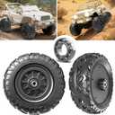 2Pack 29CM/11.4'' EVA Soft Compound Tire for Power Wheels Ride on Car Alligator Tires Upgrade,Off-Road Tires Front/Rear Wheels for Ride on Toys Car/SUV/Jeep/UTV Replacement Parts,Black,Bearing