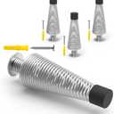 Mousike 4.5" Silver Door Stops for Bottom of Door (4 Pack) - Heavy Duty Industrial Springy Doorstops & Wall Stops for Solid Core, Garage, Warehouse, Office, Commercial Doors