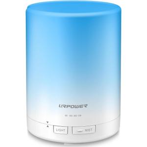 URPOWER 300ml Essential Oil Diffuser: Ultrasonic Aromatherapy Diffuser Quiet Auto Shut-Off, 4 Timer Settings(1H 3H 6H ON) & 7-Color Night Light Humidifier for Yoga Bedroom Living Room Office