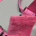 SlowTon No Pull Dog Harness - Heavy Duty Dog Harness and Leash Set for Medium Large Dogs, Reflective Tactical Harness with Soft Padded and Front Clip for Easy Walk and Training (Fuchsia S)