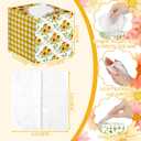 Fourluoo 10 Pack Flower Facial Tissues Cube Face Boxes 600 Sheets 3 Ply