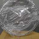 Hoolerry 50 Pack Clear Charger Plates Bulk 13 Inch Plastic Round Beaded Dinner Chargers Acrylic Frosted Grain Decorative Service Plates for Wedding Party Event, Home and Kitchen Tabletop (Silver), approx. 13 inch