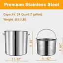 24-Quart Stainless Steel Seafood Stockpot with Basket, Crawfish, Crab, Lobster Boil StockPot, Shrimp Boil Stock Pot with Strainer, Turkey Fryer Pot,27L,7Gallon