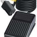 6.6ft/2m Momentary Foot Switch Pedal Normally Off Press and Hold to On UL-Listed Extension Cord and 3-Prong Piggyback Plug Power Tools Lamp Deadman Electric Accessories Non-Variable Speed 15A 250VAC