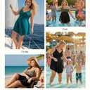 Hanna Nikole Women Plus Size One Piece Swim Dress Tummy Control Swimsuits Twist Front Bathing Suit Body Shaping Swimwear (Black, L)