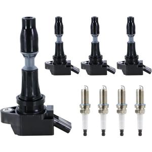 Set of 4 Ignition Coil Packs & Iridium Spark Plugs Compatible with Hyundai Sonata Tucson Santa Fe Sport 2.0L 2.4L, Compatible with Kia Sorento Sportage Optima Sorento 2.0L 2.4L, Replaces # UF764 93175