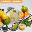 Lemon Squeezer, Fast Effortless Juice Extraction with Large Metal Citrus Juicer, Maximum Yield Heavy Duty Hand Lime Squeezer, Manual Lemon Juicer Press, Easy to Use w/Stainless Steel Zester