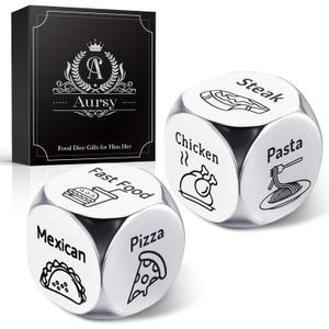 Valentines Day Gifts for Him Her Kids, 2PCS Food Dice, Gifts for Men Women Men Kids Adults, Birthday Gifts for Him Mens Gifts, Couple Wedding Easter Valentines Father Day