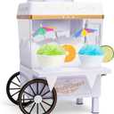 Nostalgia Snow Cone Shaved Ice Machine - Retro Table-Top Slushie Machine Makes 20 Icy Treats - Includes 2 Reusable Plastic Cups & Ice Scoop - White