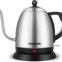 Stariver Electric Kettle Gooseneck Kettle, 1L Water Boiler, BPA-Free, Pour Over Tea Pot Stainless Steel for Coffee & Tea with Fast Heating, Auto-Shut Off and Boil-Dry Protection Tech (Silver)