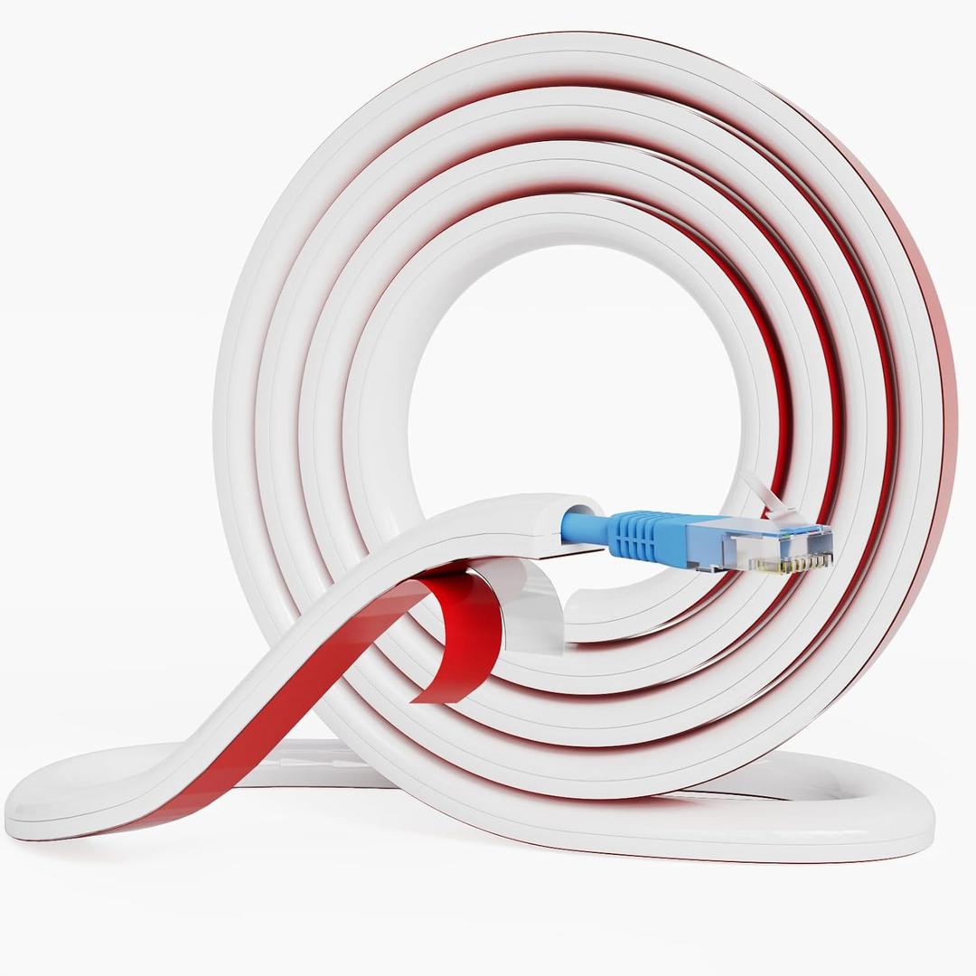 Cord Hider Raceway Kit, 78 inch Wall Cable Hider for 1 Cable, Silicone Material Hiding Wall Mount TV Powers Cords in Home Office, W0.59 H0.39in White