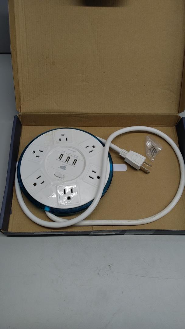 Power Strip Surge Protector with 22 AC Outlets and 6 USB Charging Ports, 6.5Ft Mountable Flat Plug Extension Cord (1875W/15A) for Home, Office, Dorm, Gaming Room, 2100 Joules, White
