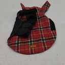 VIVAGLORY SoftJoy Dog Winter Coat - British Style Plaid Jacket & Vest for Snow, Cold Weather - Heavy Duty, Warm & Cozy, Reversible - Size M, Red (1 Count)