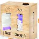 2 in 1 Trash Bag Dispenser and Grocery Bag Holder, Large Wooden Plastic Bag Holder, Wall Mount Trash Bags Holder for Grocery and Plastic Bags, Kitchen and Laundry Room Organization