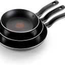 T-fal Specialty Nonstick Fry Pan Set 3 Piece, 8, 9.5, 11 Inch, Oven Broiler Safe 350F, Cookware, Pots and Pans Set Non Stick, Kitchen Frying Pans, Skillets, Durable, Dishwasher, Black