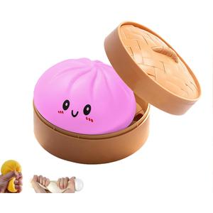 Dumpling Squishy, Squishy Dumpling Toy, Mystery Dumplings Squishies, Easter Gifts, Soft Squeeze Decompression Dough for Adults (Clear White)