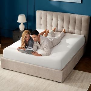 Rolanstar King Size Mattress, 6 Inch Gel Memory Foam Mattress in a Box, Gel Infused, Fiberglass Free, Medium Firm Mattresses, CertiPUR-US Certified, Breathable & Pressure Relief, White