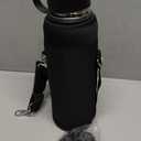 BUZIO 40oz Insulated Water Bottle, Triple Wall Vacuum Stainless Steel Water Flask with 2 lids, Lead-Free BPA-Free Straw Lid Sports Canteen Jug, Cold 48H & Hot 24H- Black