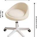 Rolling Stool Chair with Backrest, Round PU Leather Adjustable Height Hydraulic Swivel Rolling Stool for Spa Salon Tattoo Massage Doctor Dental Medical Office Beige, Set of 1