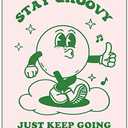 MINI ZOZI Retro Wall Art Room Decor Pink Green Cute Aesthetic Poster Vintage Pastel Pink & Green Cool Trendy For Bedroom Bathroom & Dorm Large Size 12"x16" Kidcore Walls Prints for Teens and Girls UNFRAMED