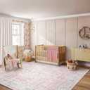 LIVEBOX Pink 8x10 Area Rug for Bedroom Girls, Boho Washable Rugs for Living Room Nursery, Non-Slip Indoor Soft Carpet Low-Pile Farmhouse Carpets for Dining Room Kids Playroom, Pink