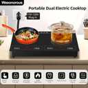 2 Burner Electric Cooktop,110V 2500W Electric Stove Top with Touch Control,9 Heating Level,Timer & Kid Safety 2 burner cooktop.