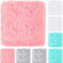 Mixweer 8 Pcs School Locker Rugs 12'' x 12'' Square Soft Fluffy Lockers Carpet Locker Accessories Decorations for Girls Back to School Stuff, Tabletop Photography, Jewelry, Nail Art, Home Decor, Fresh Colors 