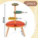 Amyhill Mid Century Modern Decor for Home 4-tier Plant Stand Colorful Mid Century End Table Modern Storage Shelf for Living Room, Bedroom, Balcony, Boho Home Decor(Light Color)