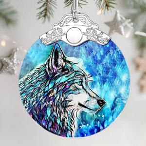 Stained Glass Ornament, Christmas Ornament, Hanging Ornaments for Home Decor & Christmas Tree Ornaments  Exquisite Holiday Decor, Xmas Gifts & Holiday Present - Wolf