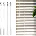 4 PCS Blind Wand Replacement Parts with Hook Fiberglass Blinds Wand Blind Stick Vertical Blinds Accessory Blinds Curtain Stick Blind Tilt Wand for Window Opener (4, 30inch)