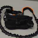 Hands-Free Dog Leash for Dogs up to 130 lbs  Heavy-Duty, Shock-Absorbing Bungee Leash with Zipper Pouch, Dual Padded Handles & Adjustable Waist Belt for Running & Walking  Bright Orange