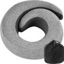 REDOFFTravel Pillow for Neck Support, Memory Foam Neck Pillow for Airplane, Car, Office - Adjustable Strap with Magic Tape, Breathable & Portable with Storage BagGray