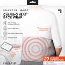 Calming Heat Back Wrap by Sharper Image with Power Pack | Cordless Electric Inflatable Heating Pad, Auto Shut-Off, Gift for Holidays, Women & Men | 3 Heat, 3 Vibrating Massage & 3 Lumbar Settings