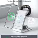 Wireless Charger for Samsung 3 in 1 Wireless Charging Station Foldable Wireless Charger Stand for Samsung S26 S25 Ultra S24 S23 S22 S21 / Z Flip/Z Fold Series for Galaxy Watch 8/7/6/5/4/ Galaxy Buds