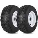 16x6.50-8 Lawn Mower Tires, 16x6.5-8" Tubeless Tractor Tires, 4" Centered Hub, 3/ 4" Bearing, Universal Fit Riding Mower and Garden Tractor Front Wheels, 4 Ply, V-Turf Pattern, 2 Pack