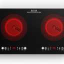 VBGK Electric cooktop,110V 24 inch 2 Burner Electric Cooktop,Built-in and Countertop Stove Top,2200W Stove,9 Power Levels, Kids Lock & Timer,LED touch control,Overheat Protection, Double Burner Electric Cooktop