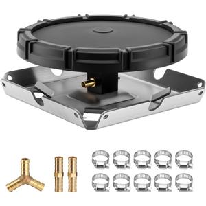10" Pond Aeration Diffuser, Outdoor Pond Aeration System Accessories with Self-Sinking 304 Stainless Steel Base, High-Density EPDM Membrane, Enhances Oxygenation and Improves Water Circulation