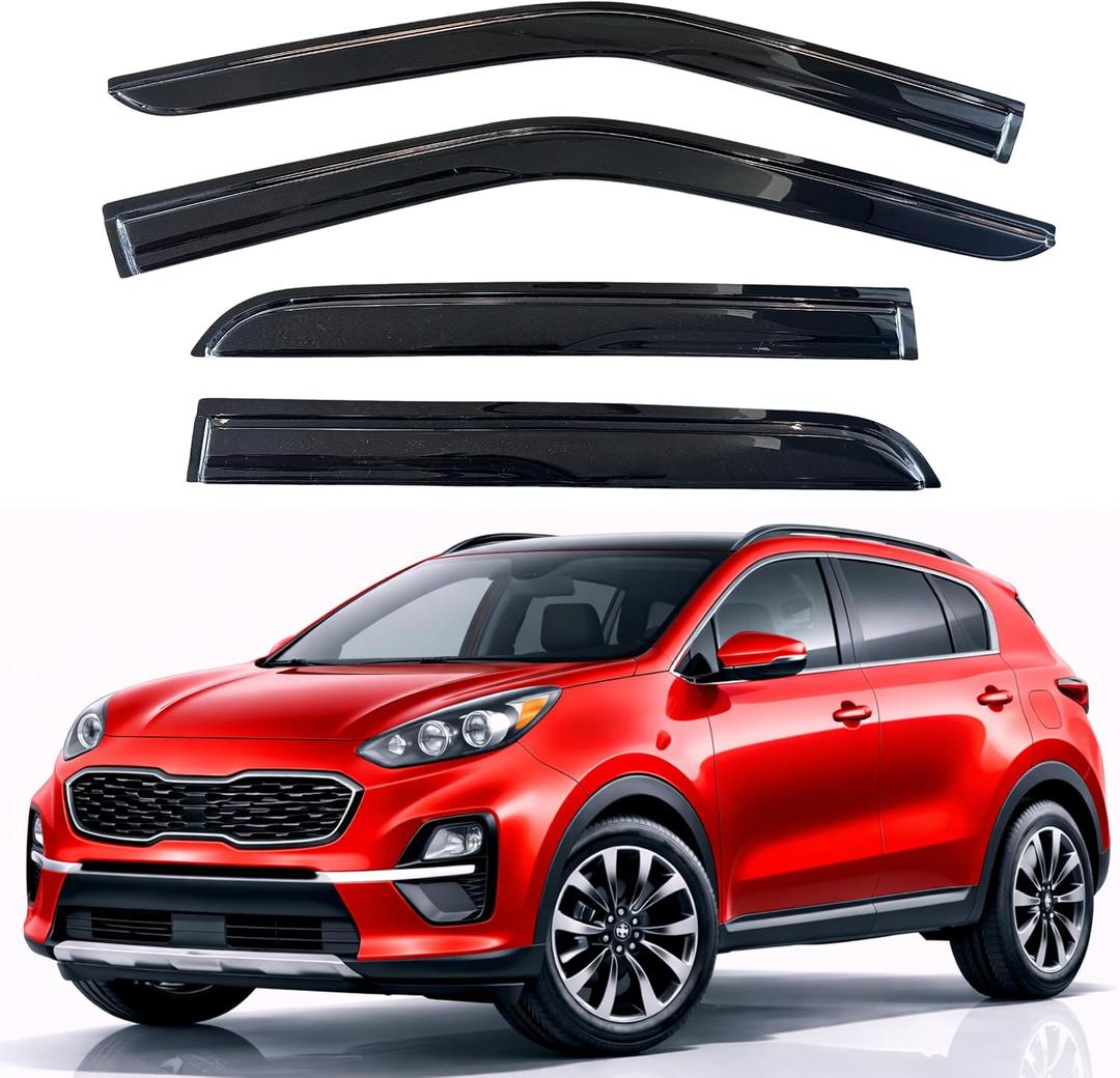 KPY Rain Guards Fit for 2017-2022 Kia Sportage, Out-Channel Window Visors Vent Wind Deflectors 4PC, Car Accessories for 17-22 Sportage