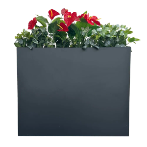 MinCHI257 38" L x 13" W x 30" H Metal Tall Rectangular Planter - Large Planter Box for Outdoor Patio/Porch Modern Design for Plants, Flowers, Garden,Spliced Flower Pot (Black)