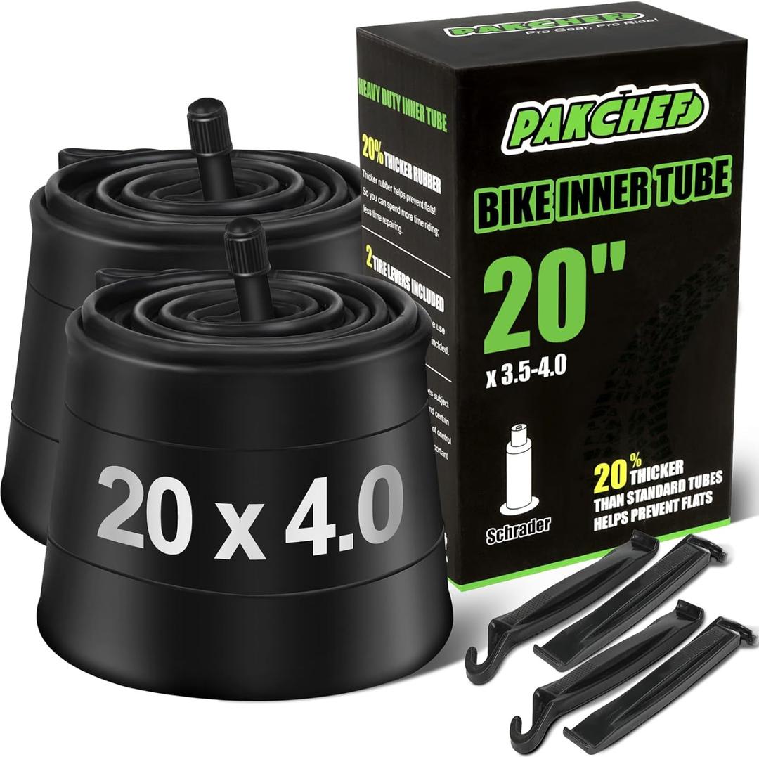 Heavy Duty 20x4.0, 26x4.0 Fat Tire Tube with Schrader Valve - Thick Butyl Rubber Bike Inner Tube for E-Bikes Mountain Bikes