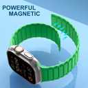 Magnetic Link Solo Loop Sport Bands Compatible with Apple Watch Band Ultra 2/Ultra SE Series 9/8/7/6/5/4/3/2/1 Silicone iWatch Band 49mm 45mm 44mm 42mm 41mm 40mm 38mm Women Men