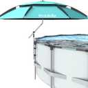 Above Ground Pool Umbrellas-7.2 FT Outdoor Pool Sunshade Canopy, Multi-purpose Patio Umbrella for Round/Oval/Rectangular Pools, Pool Shade Umbrellas for Garden, Beach, Backyard, Pool Accessories