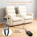 SWANPOW Battery Pack for Reclining Furniture with Charger, 2500mAh Universal Recliner Battery Pack Rechargeable with LED Display for Electric Recliner, Sofa, Couch, Lift Chair, 2-Pin Motion Furniture