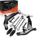 A-Premium Set of 10, Front Lower Control Arm, Sway Bar Link, Inner Outer Tie Rod End, Compatible with Nissan Quest 2004 2005 2006 2007 2008 2009