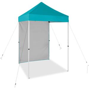 EAGLE PEAK Pop up Canopy 5x5, Outdoor Portable Canopy Tent with One Removable Sunwall, Carry Bag Included, Turquoise