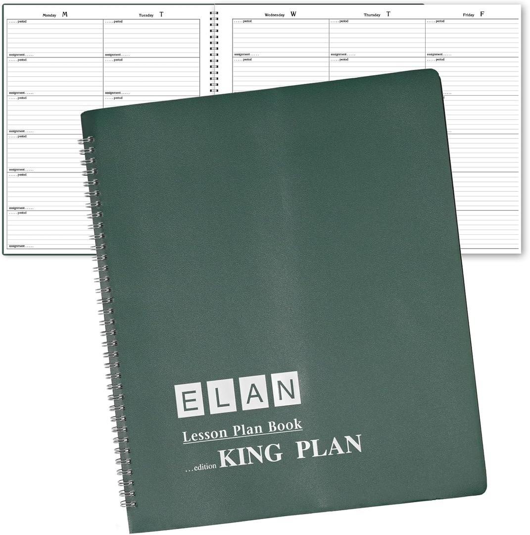 6 Period EXTRA Large Teacher Lesson Plan; Days Horizontally Across the Top (King Plan)